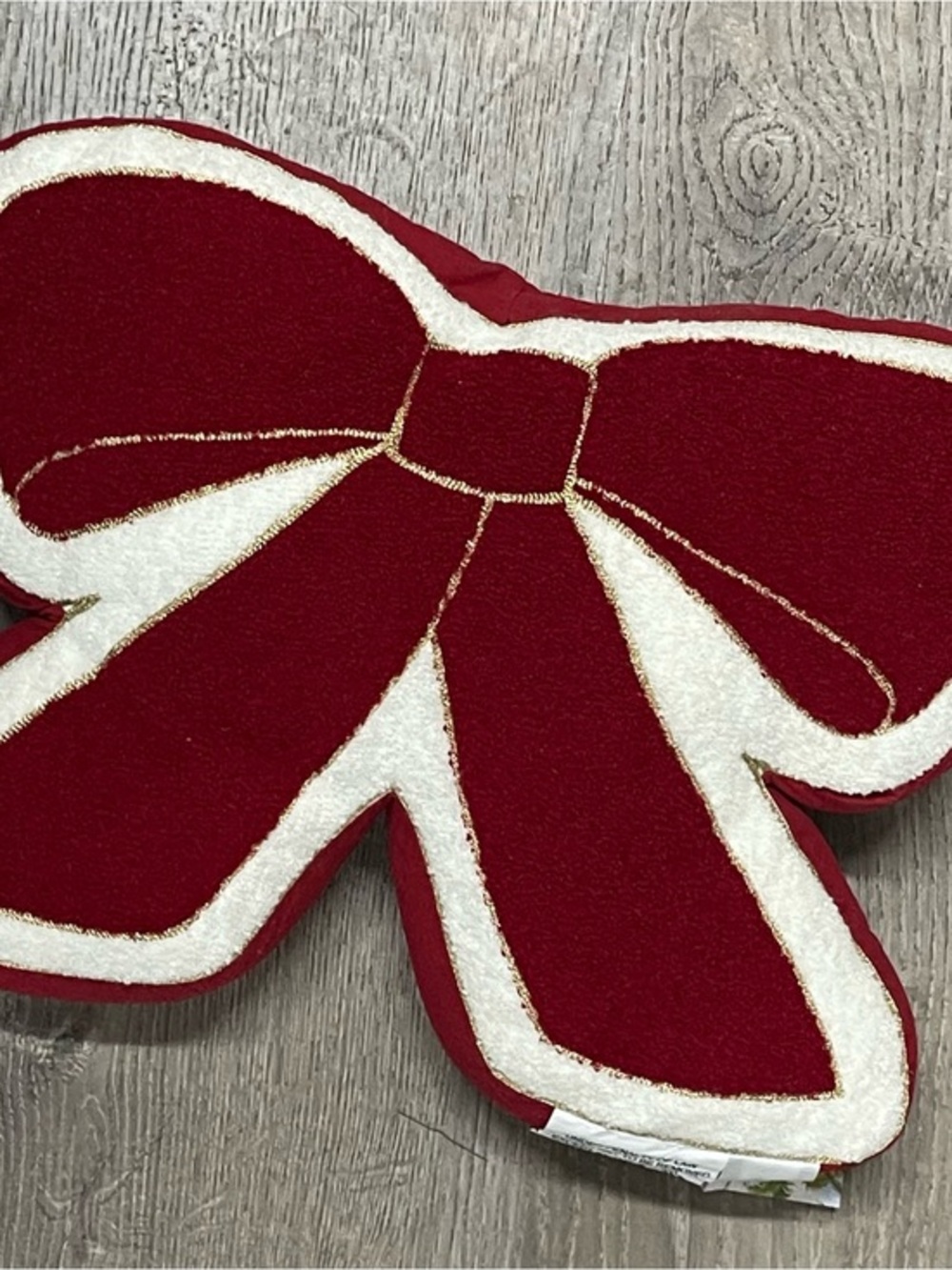Red and White Bow Holiday Accent Pillow - Home Holiday